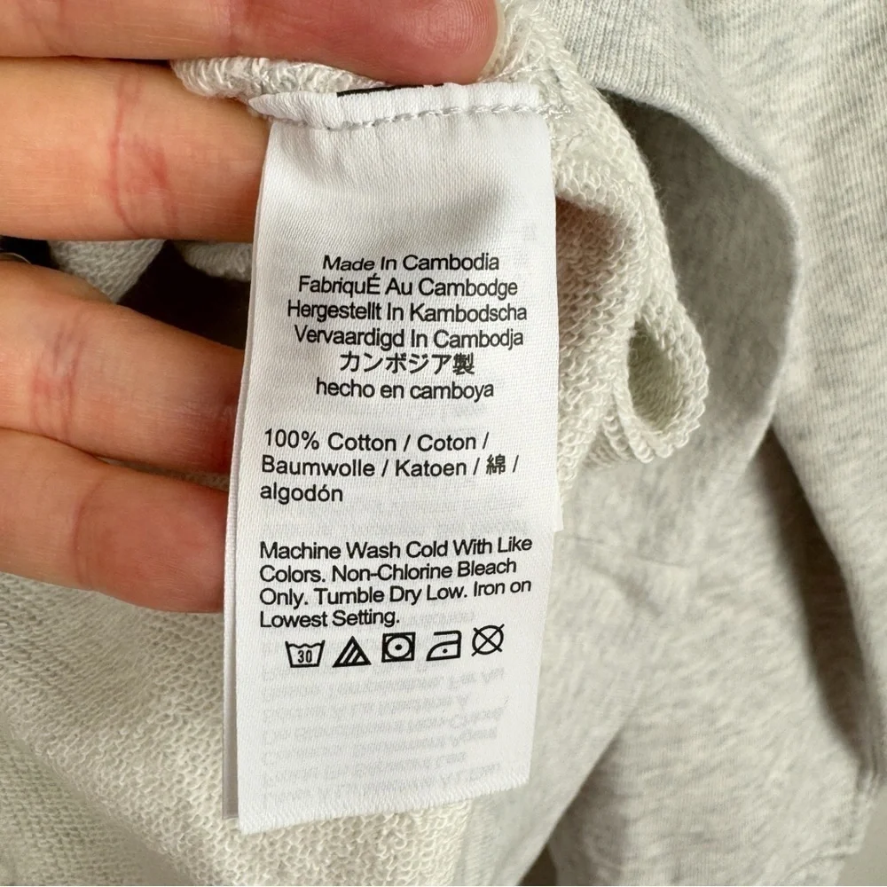 J. Crew Men's Relaxed Lightweight French Terry Polo Sweatshirt Grey Size M NWT